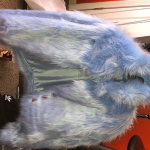 faux fur baby blue coat